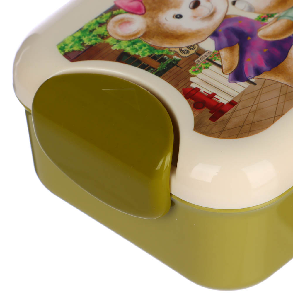 Ланчбокс с ложкой и вилкой "Медвежата", 350мл, полипропилен, арт.№ 829-205