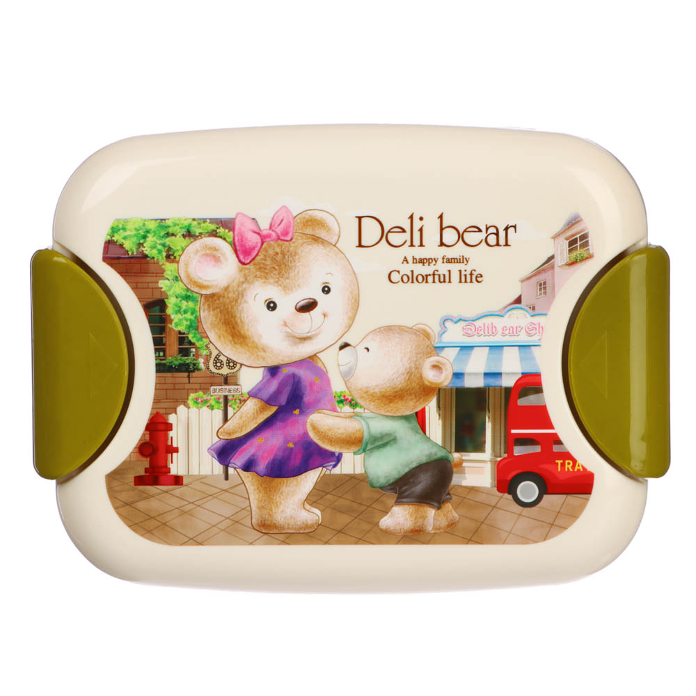 Ланчбокс с ложкой и вилкой "Медвежата", 350мл, полипропилен, арт.№ 829-205