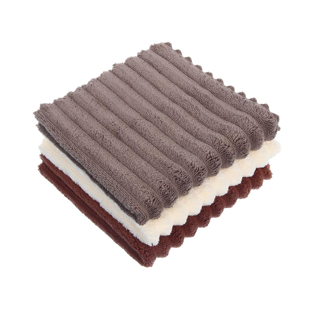 Салфетки для уборки тм VETTA Сенса, 3 шт, 30x30 см, микрофибра 280г/м2, 3 цвета, арт.№ 448-379