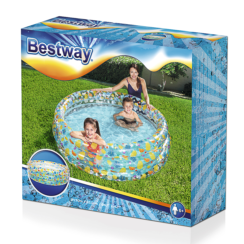 BESTWAY Бассейн детский Тропические фрукты, 170x53см, 51048, арт.№ 013-049