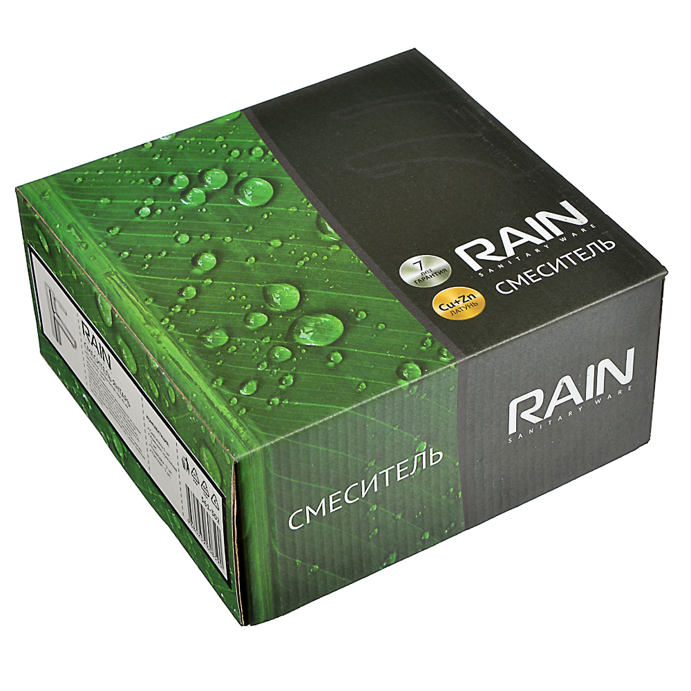 RAIN Смеситель для раковины Янтарь, однорычажный, карт. 40мм, гайка, латунь, хром, арт.№ 561-302