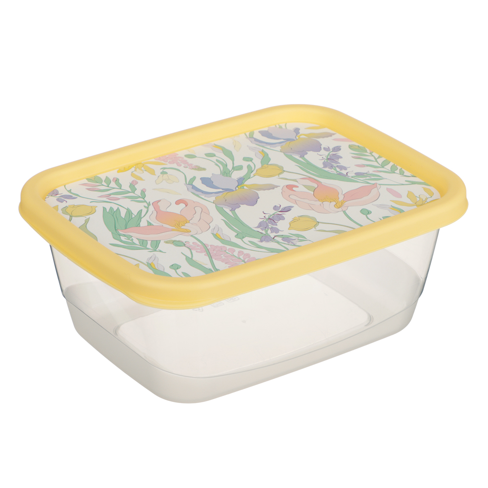 Ботаника Контейнер для продуктов прямоугольный 0,85л, пластик, 3 цвета, арт.№ 861-568