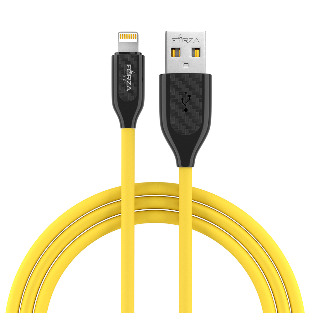 Кабель для зарядки USB(A)-iP FORZA Карбон, 1м, 2А, 10Вт, прорезиненный, 3 цвета, арт.№ 931-165