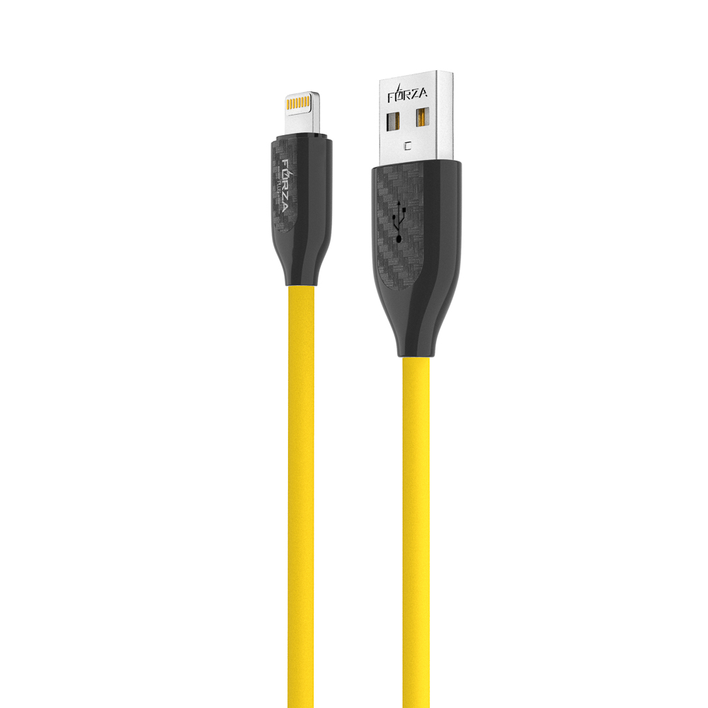 Кабель для зарядки USB(A)-iP FORZA Карбон, 1м, 2А, 10Вт, прорезиненный, 3 цвета, арт.№ 931-165