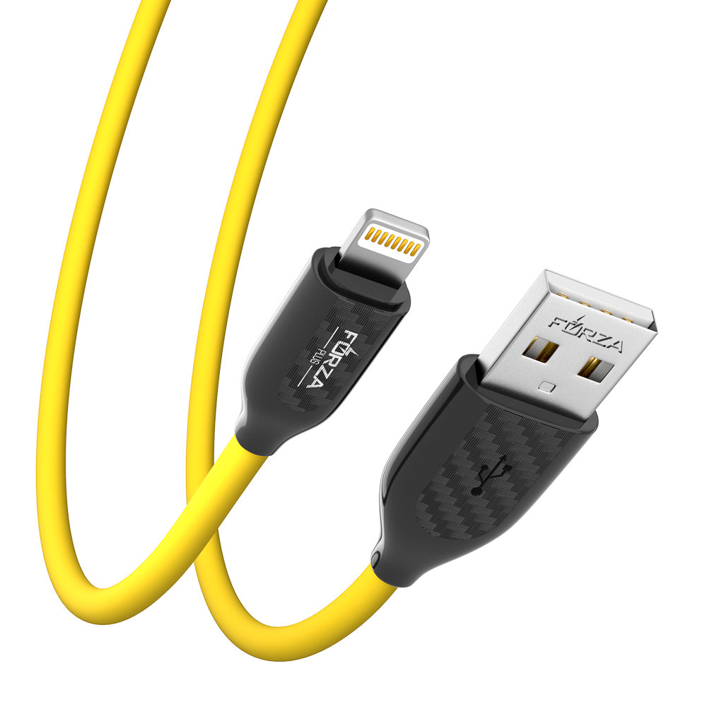 Кабель для зарядки USB(A)-iP FORZA Карбон, 1м, 2А, 10Вт, прорезиненный, 3 цвета, арт.№ 931-165