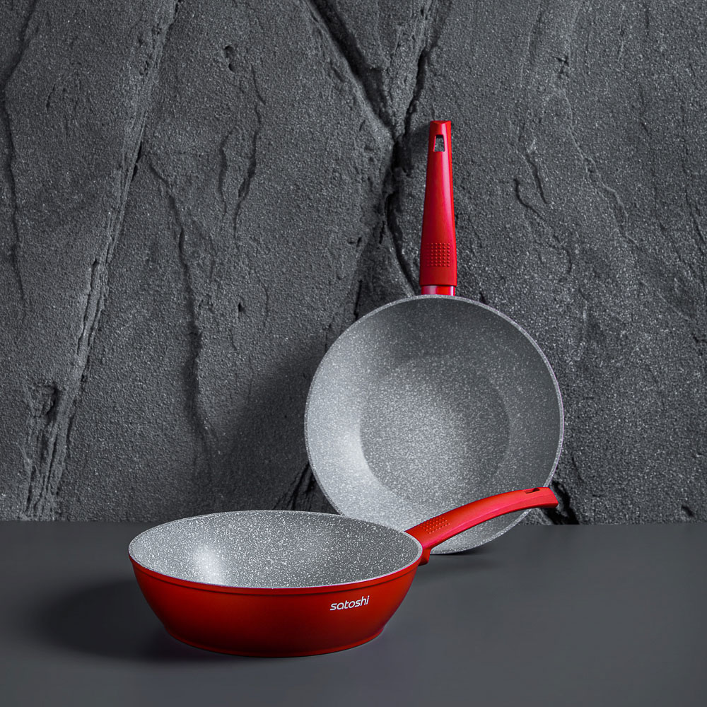 SATOSHI Верден Сотейник литой d=26см, антипригарное покрытие мрамор, индукция, арт.№ 846-464
