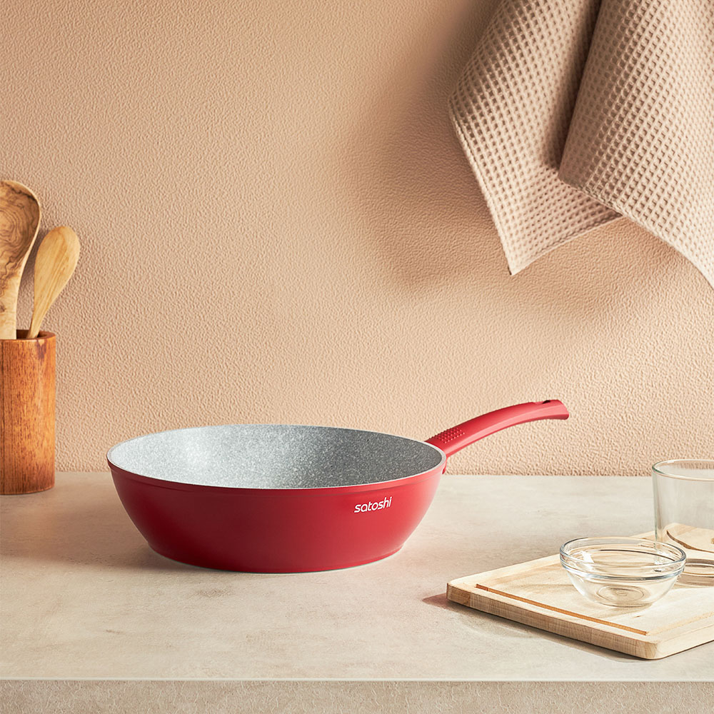 SATOSHI Верден Сотейник литой d=28см, антипригарное покрытие мрамор, индукция, арт.№ 846-465