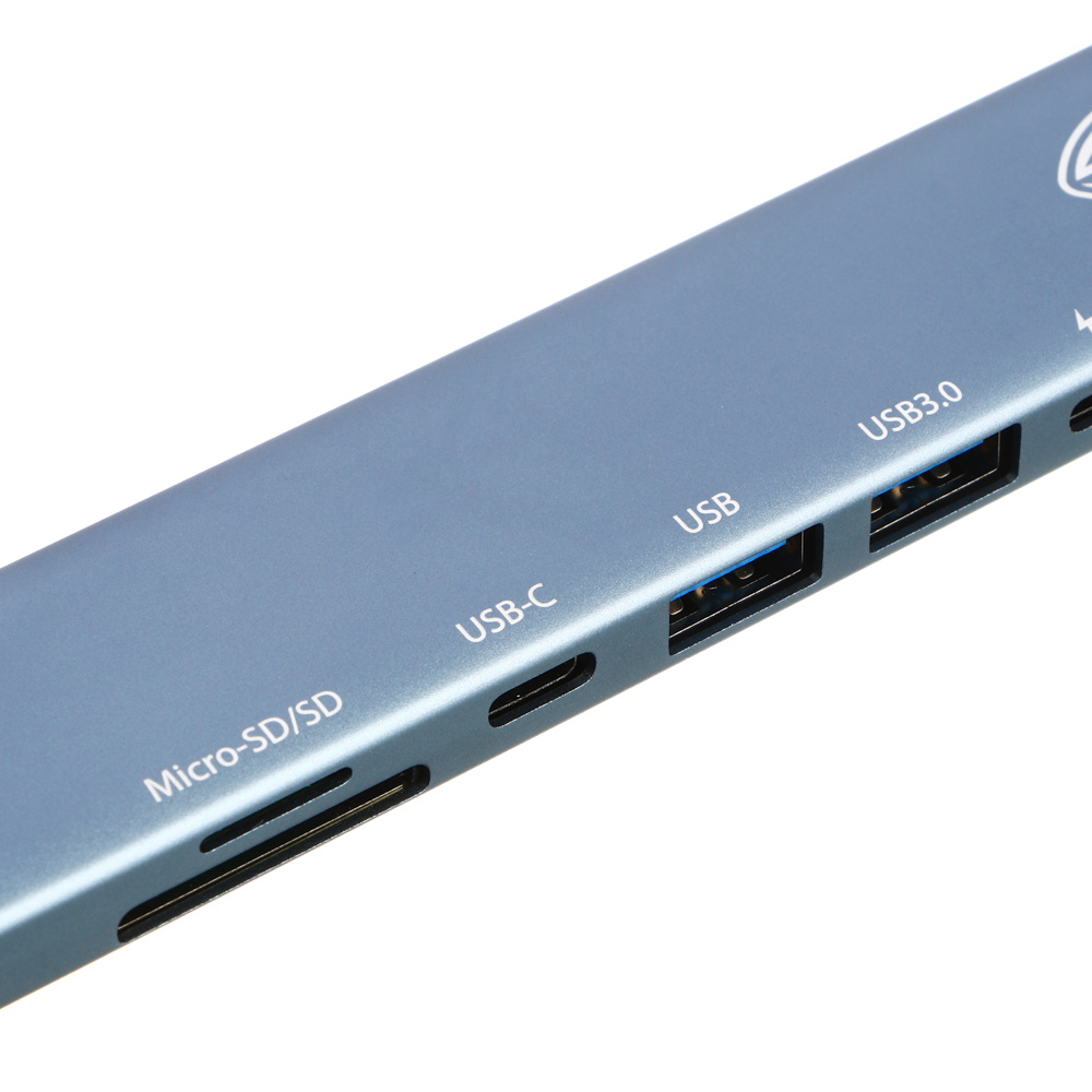 USB-концентратор 7в1 BY, USB-C INPUT 65 W, HDMI 4K, USB-A 3.0, USB-A 2.0, USB-C, MICRO-SD, SD, арт.№ 405-034