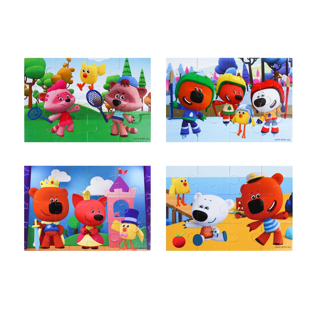 МИМИМИШКИ Пазлы для малышей, 12 деталей, ЭВА, 22,5х15х0,5см, 4 дизайна, арт.№ 262-459