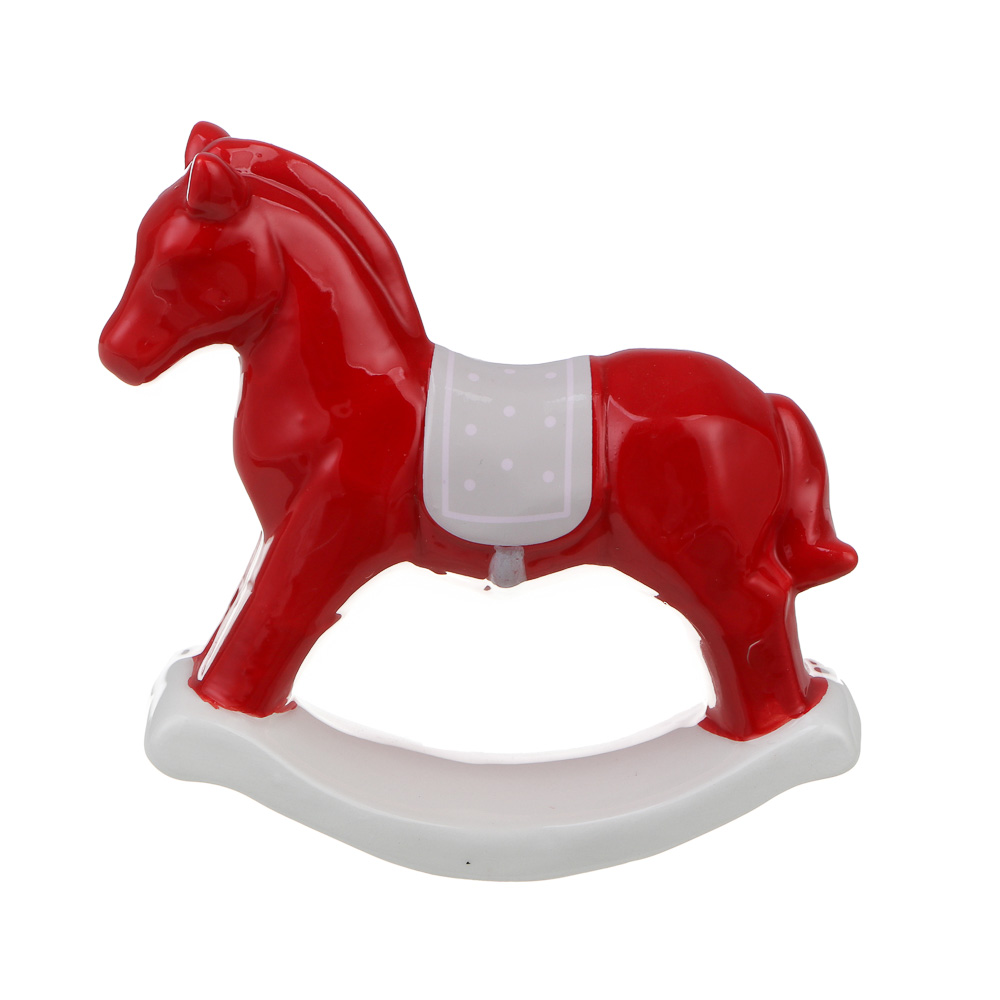 СНОУ БУМ Фигурка Лошадка-качалка 12 см, керамика, 2 цвета, арт.№ 398-871