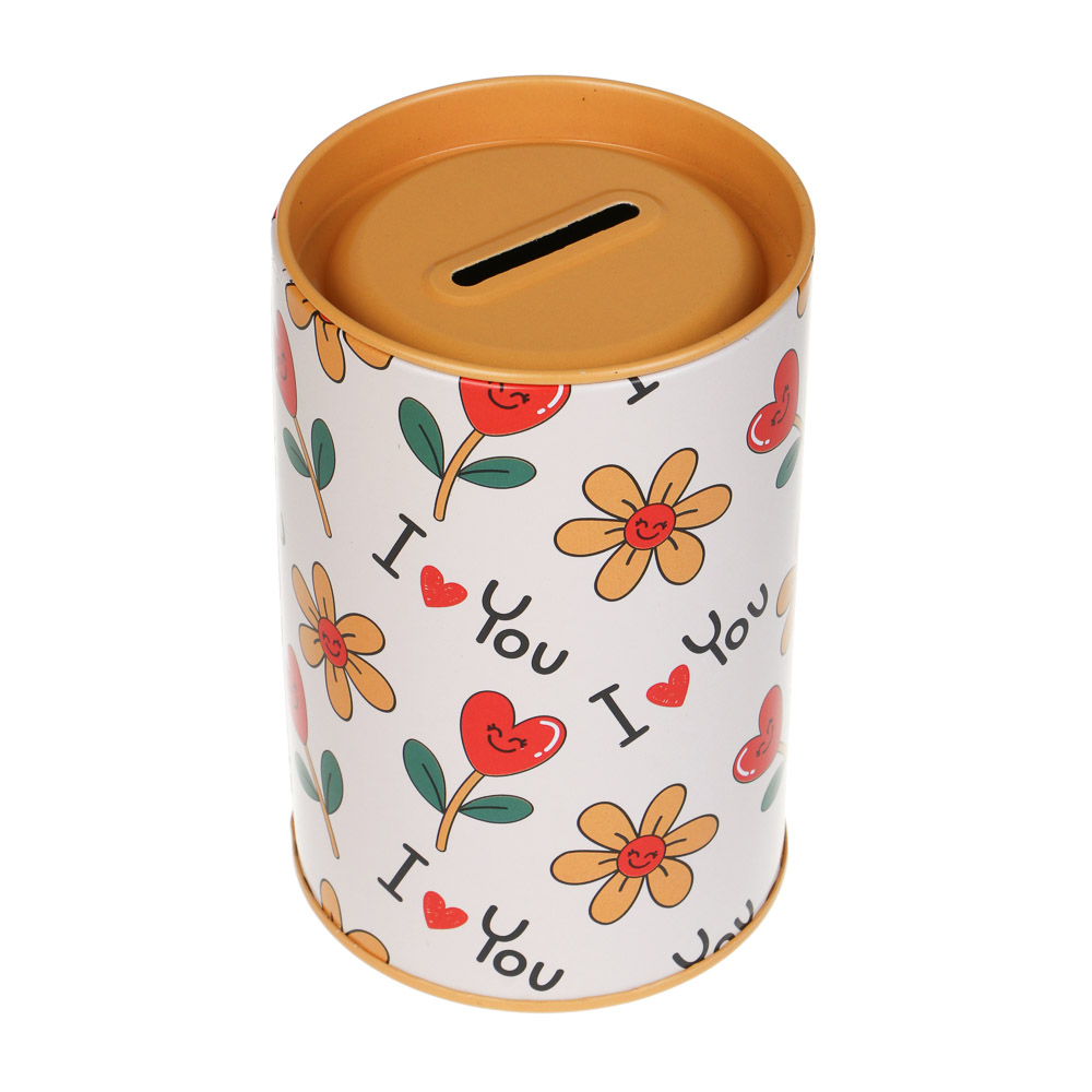 Копилка металлическая, 11,5x7,4 см, 3 дизайна, арт.№ 511-329