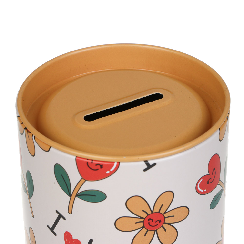 Копилка металлическая, 11,5x7,4 см, 3 дизайна, арт.№ 511-329