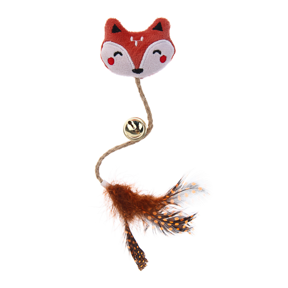 Игрушка для кошек тм VETTA, лисичка с пером, п/э, 25см, арт.№ 273-560