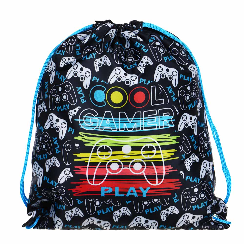 КУЛ ГЕЙМЕР мешок для сменной обуви на завязках, 34,8x41,5см, полиэстер, арт.№ 233-099