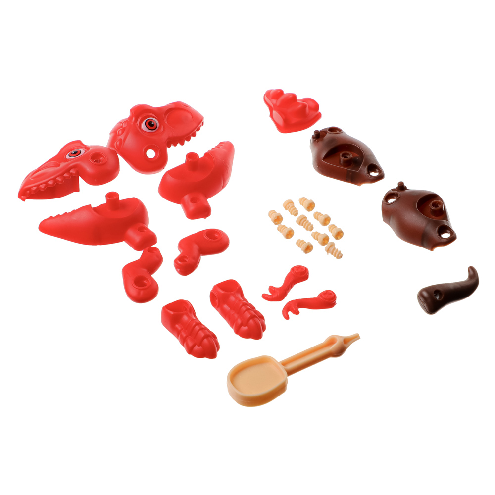 ИГРОЛЕНД Дино-конструктор с отверткой, ABS, 11пр.,10х8,5х4см, арт.№ 859-075