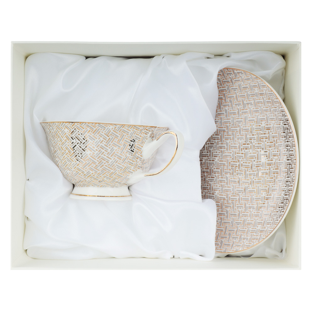 MILLIMI Гламур Набор чайный 2 пр., 220мл, 15см, костяной фарфор, арт.№ 802-434