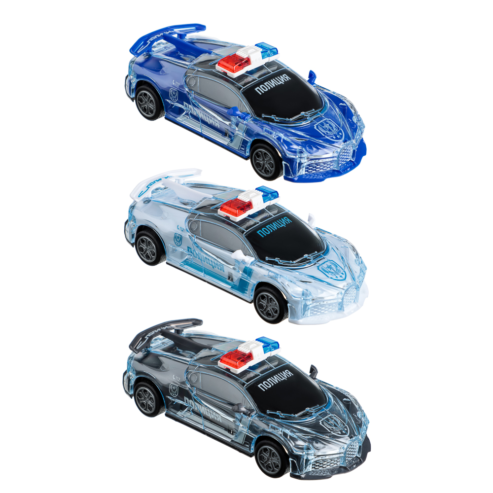 ИГРОЛЕНД Патрульный автомобиль, свет, звук, инерция, 3хLR44, ПВД, 15,5x5x7см, 3 дизайна, арт.№ 292-012