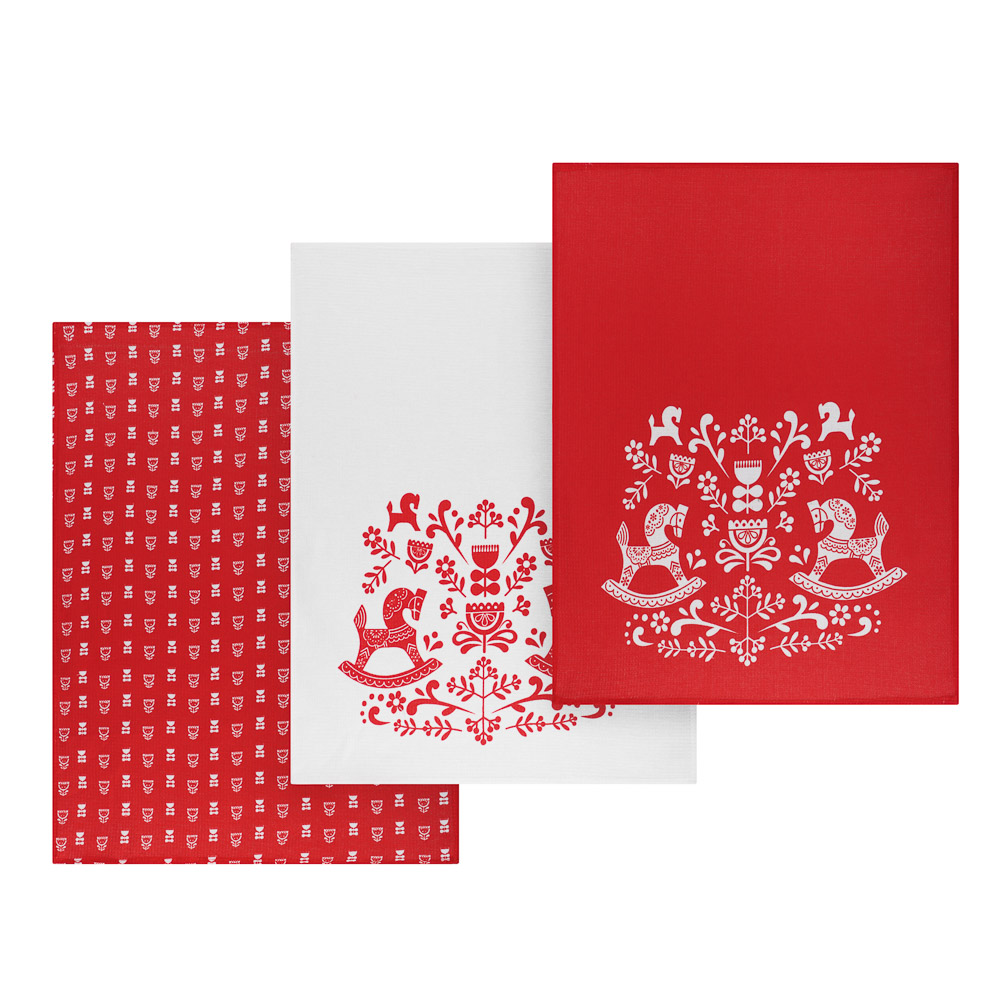 PROVANCE Красный конь Полотенце кухонное в наборе 3шт, 45х60см, 100% хлопок, арт.№ 492-270