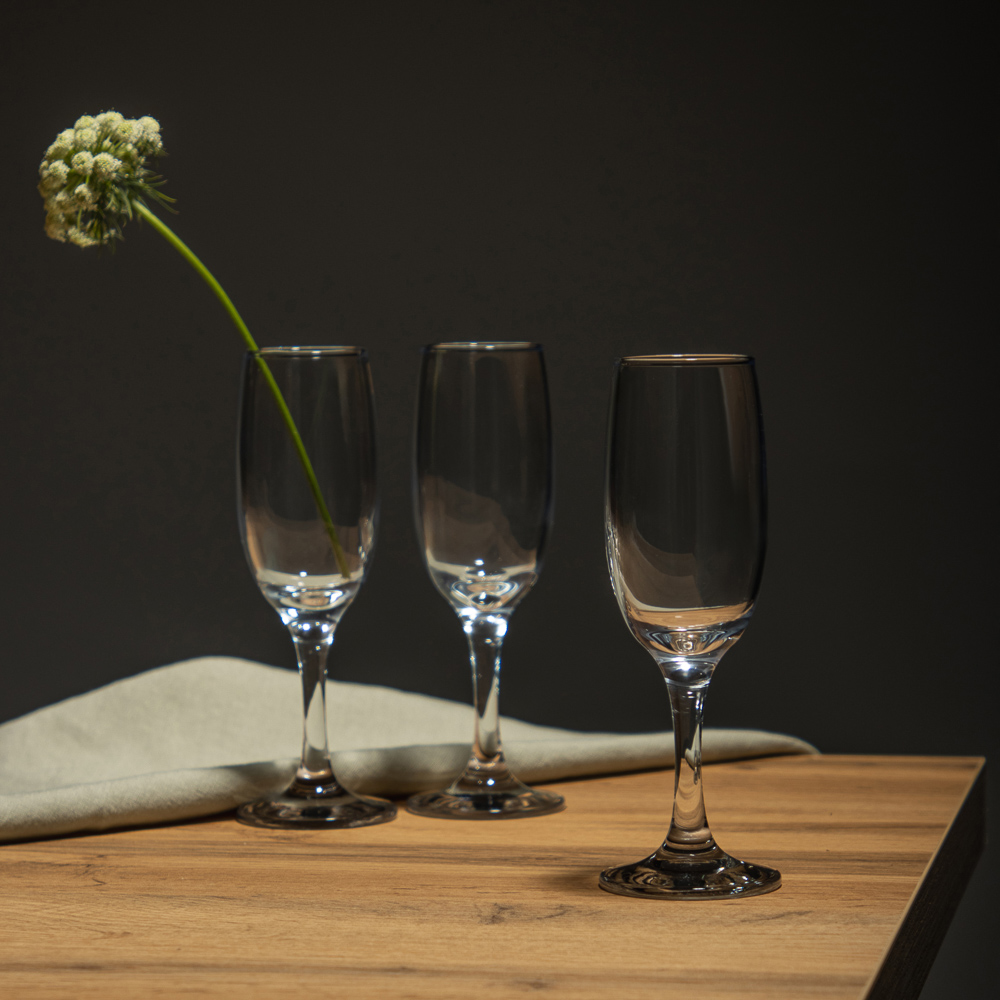 PASABAHCE Бистро Набор бокалов для шампанского 3 шт 190 мл, стекло, арт.№ 878-550