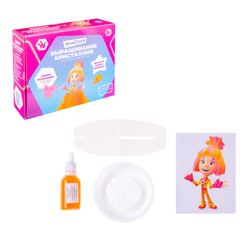 ФИКСИКИ Выращивание кристаллов с фигурками 13,5х11,3х4см, 3 дизайна, арт.№ 429-025