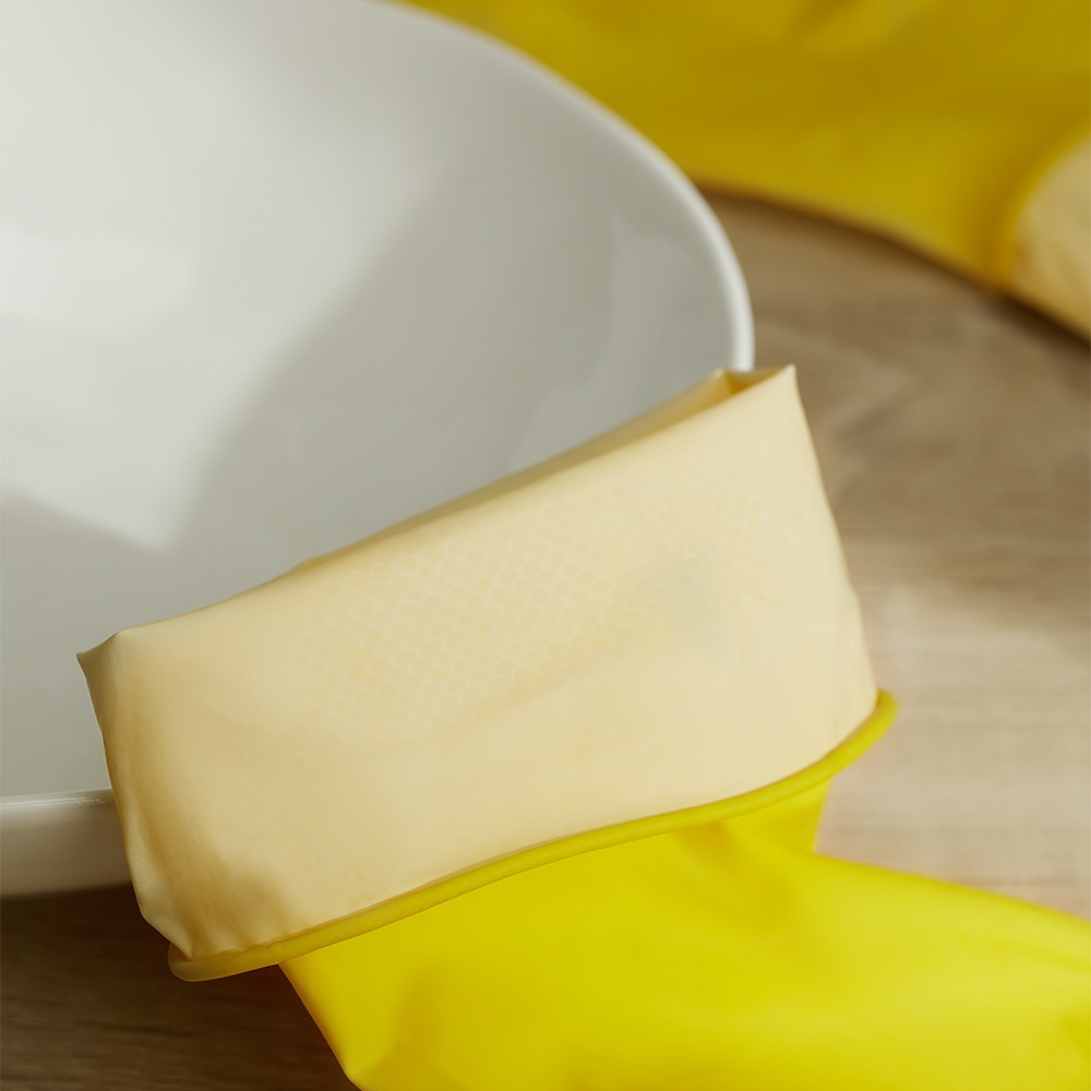 Перчатки тм VETTA Лайт, размер L, латекс, желтый цвет, арт.№ 447-006