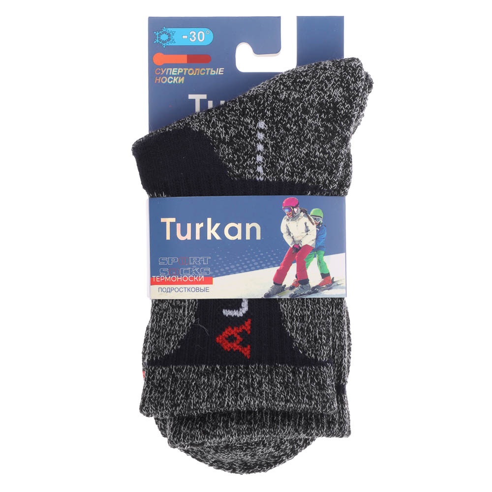 Термоноски детские, тм TURKAN, 10-12 лет, 85% шерсть, 10% ангора, 5% лайкра, разноцветные, L-808, арт.№ 019-652