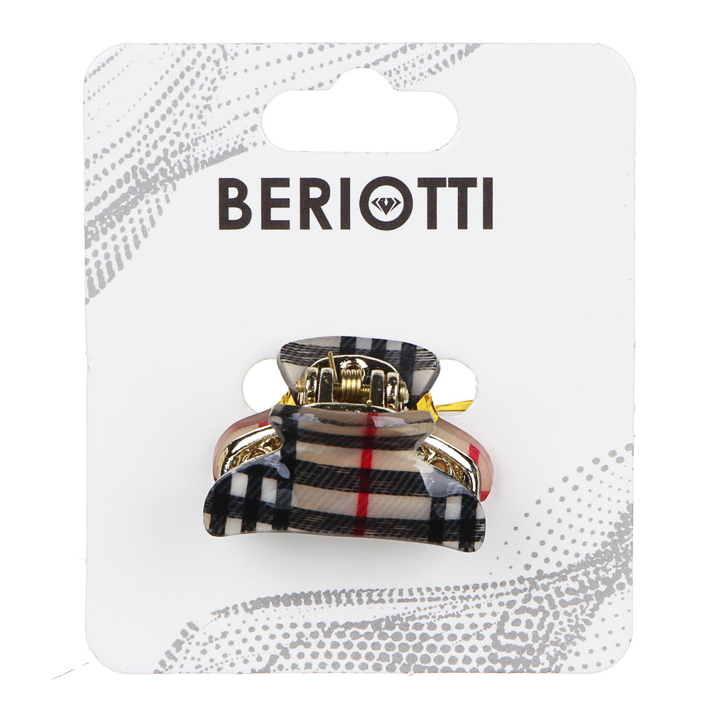 BERIOTTI Заколка-краб для волос, пластик, 3см, 2 дизайна, HA2016-30, арт.№ 324-093