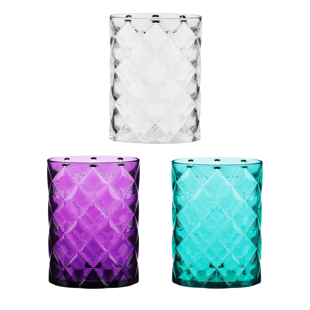 VETTA Стакан для ванной комнаты, "Ромбо", пластик, 8,3х5,7х11см, 4 цвета, арт.№ 463-910