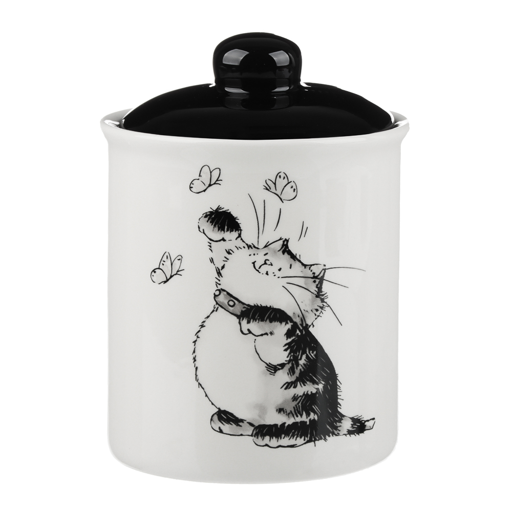 MILLIMI Забавные коты Банка для хранения, 550мл, 10х13см, керамика, арт.№ 824-489