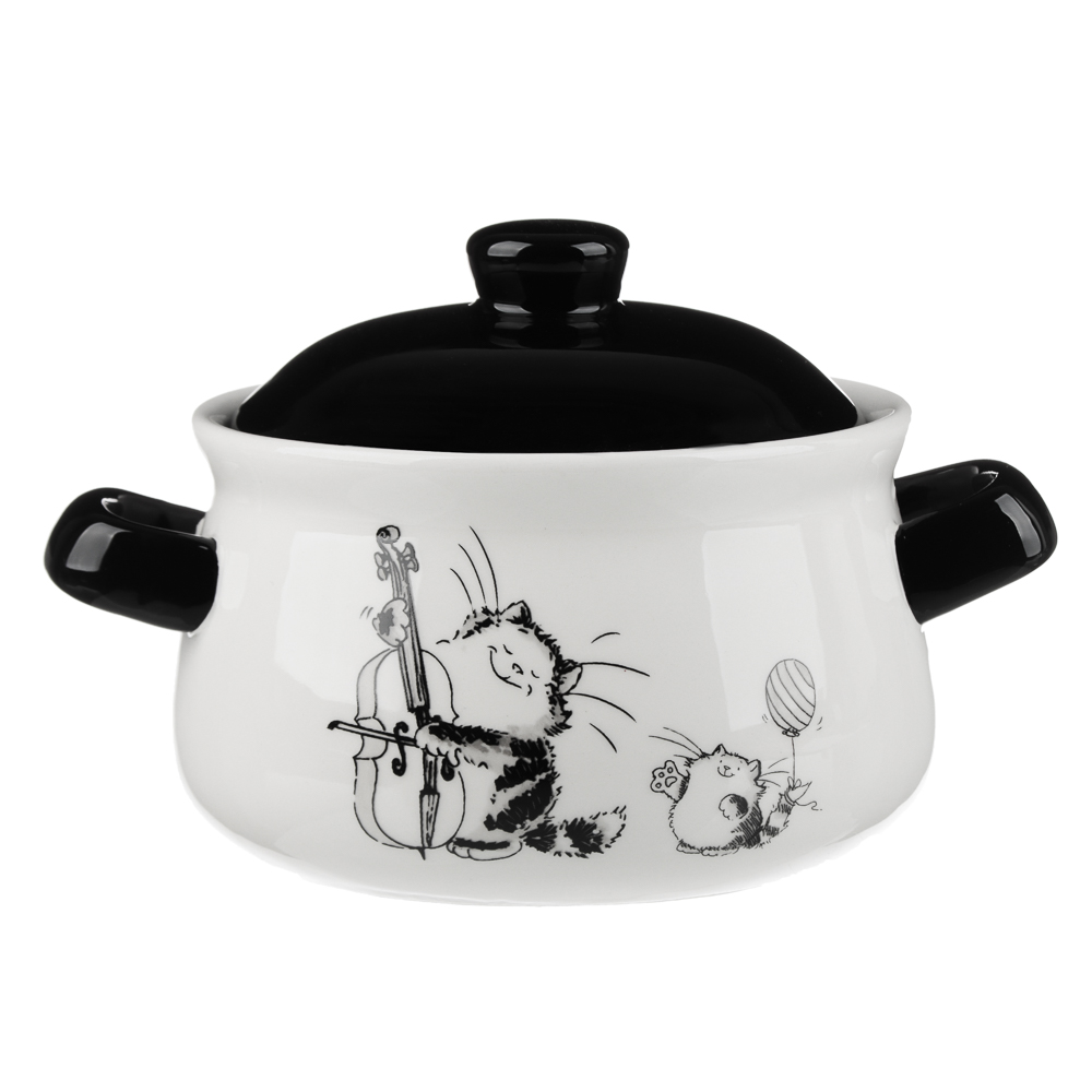 MILLIMI Забавные коты Горшочек для запекания, 500 мл, 17x13x10см, керамика, арт.№ 824-490