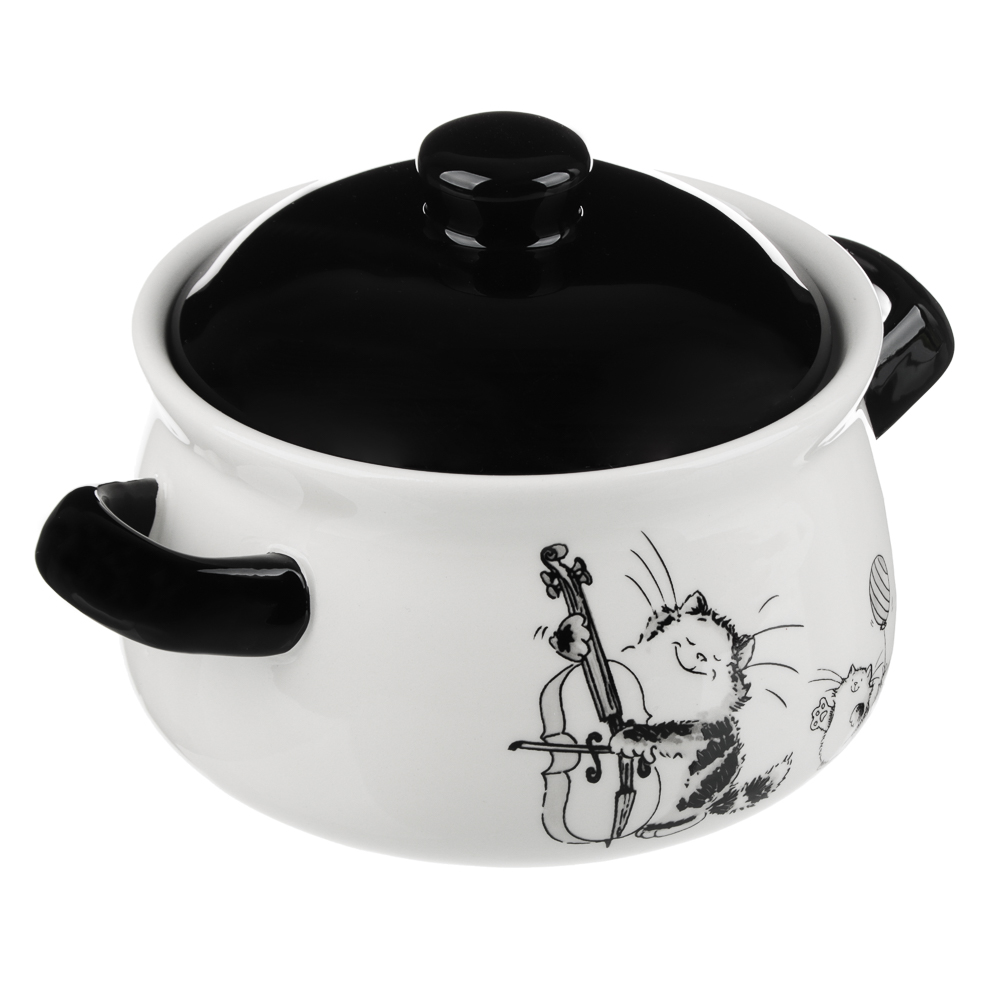 MILLIMI Забавные коты Горшочек для запекания, 500 мл, 17x13x10см, керамика, арт.№ 824-490