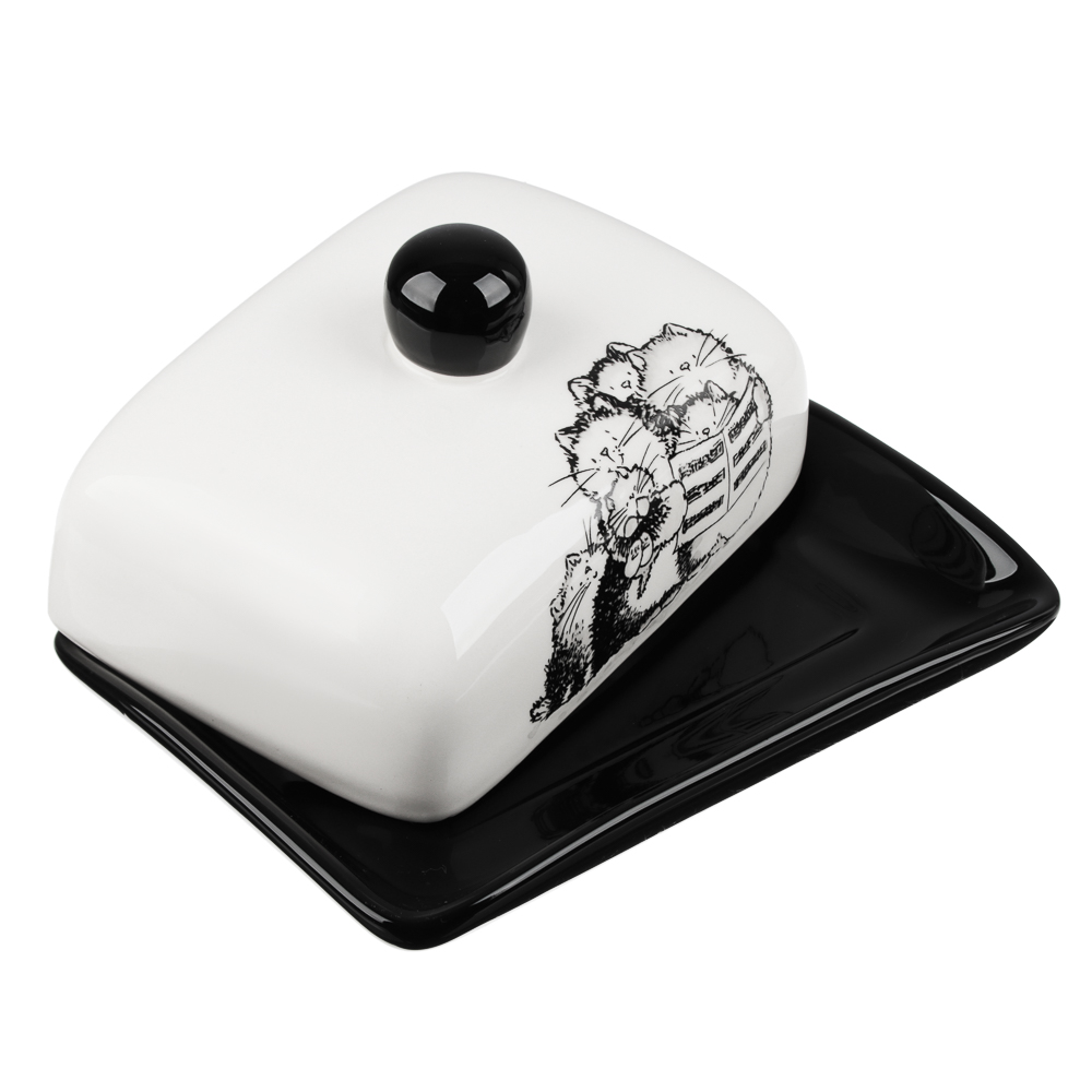 MILLIMI Забавные коты Масленка 17x12x8см, керамика, арт.№ 824-493