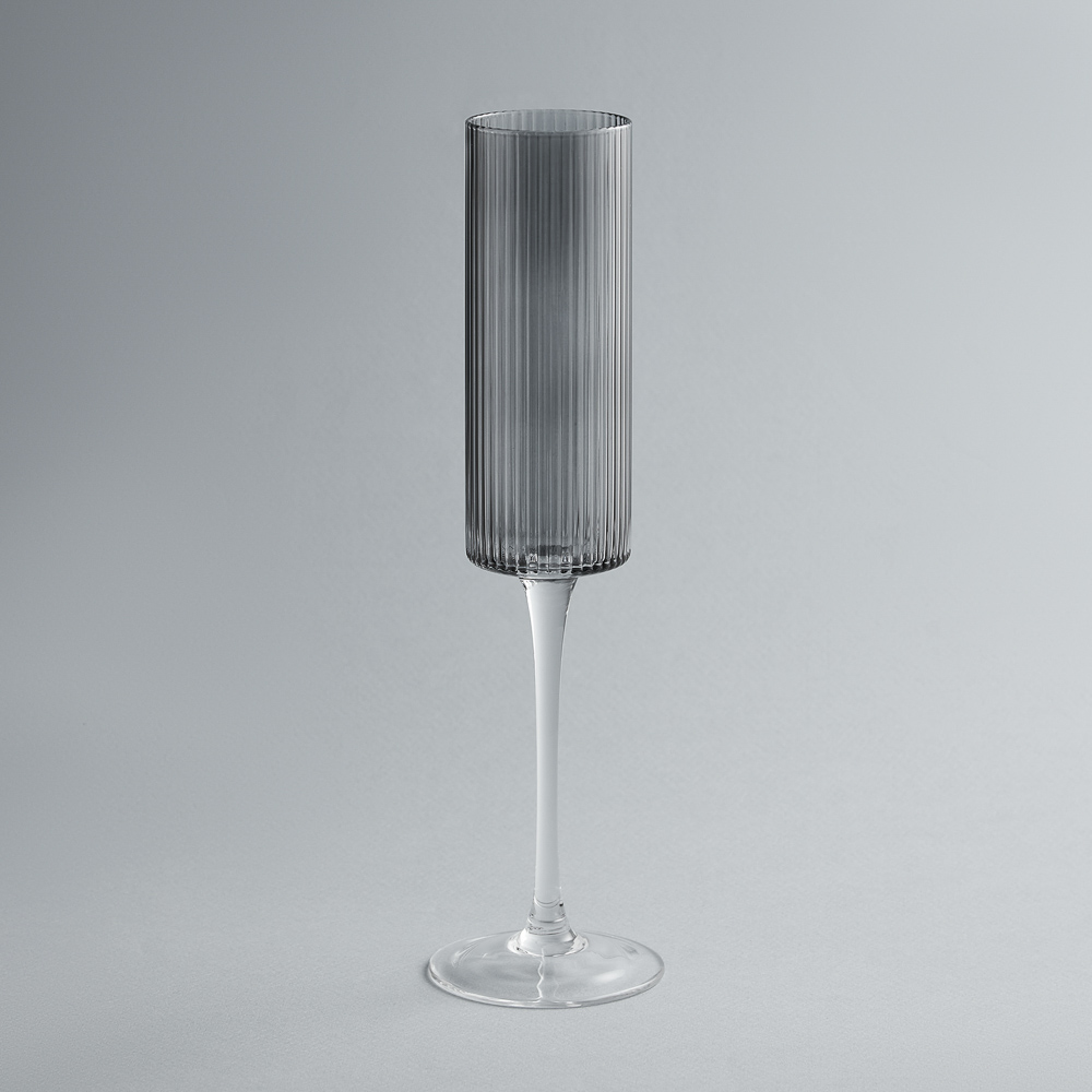 BY COLLECTION Black Line Набор бокалов для шампанского, 2шт., 200 мл, 7х25 см, стекло, арт.№ 820-850