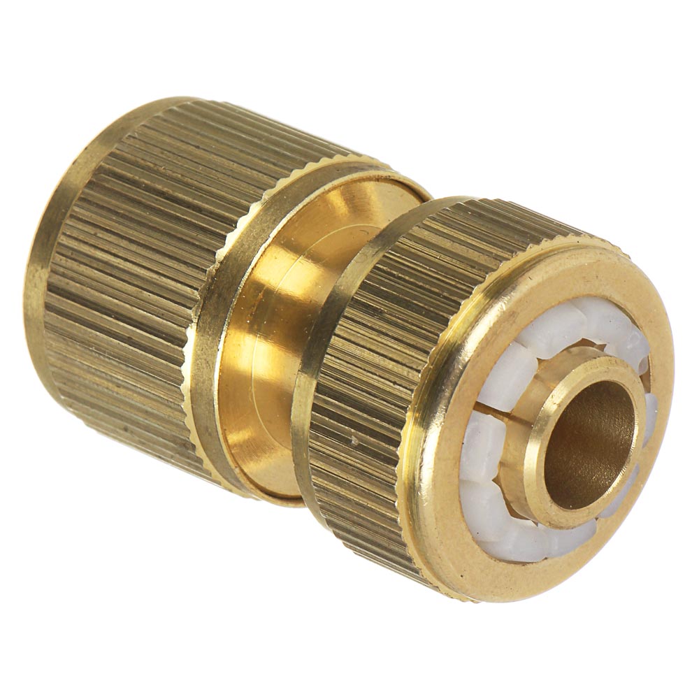 INBLOOM PROF+ Коннектор c аквастопом для шланга d1/2", латунь MY-302, арт.№ 169-036