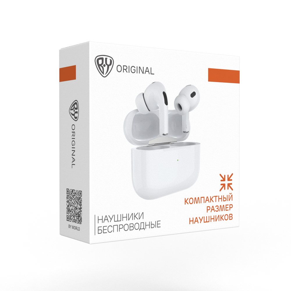 Наушники беспроводные TWS BY Space Pods Pro 2, внутриканальные, 25/200мАч, BT 5.4, белый, арт.№ 410-289