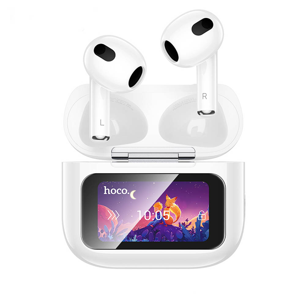 Наушники беспроводные TWS hoco. модель EW81 Elegant, вкладыши, дисплей, 300/30мАч, BT5.4, цвет:белый, арт.№ 410-122