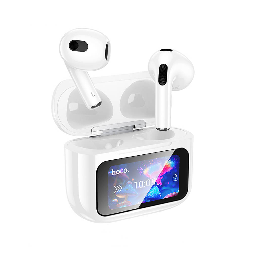 Наушники беспроводные TWS hoco. модель EW81 Elegant, вкладыши, дисплей, 300/30мАч, BT5.4, цвет:белый, арт.№ 410-122