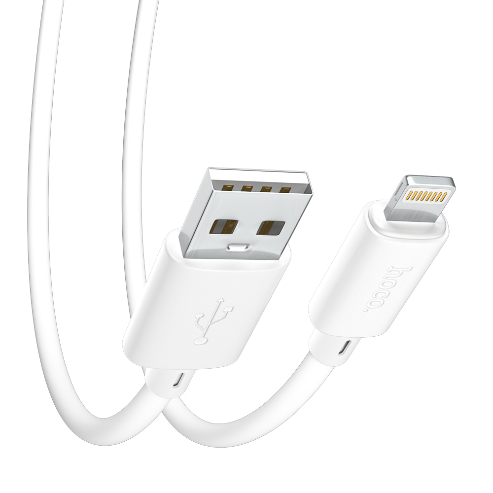 Кабель для зарядки USB(A)-iP hoco. модель X88, 1м, 2.4A белый, арт.№ 931-560