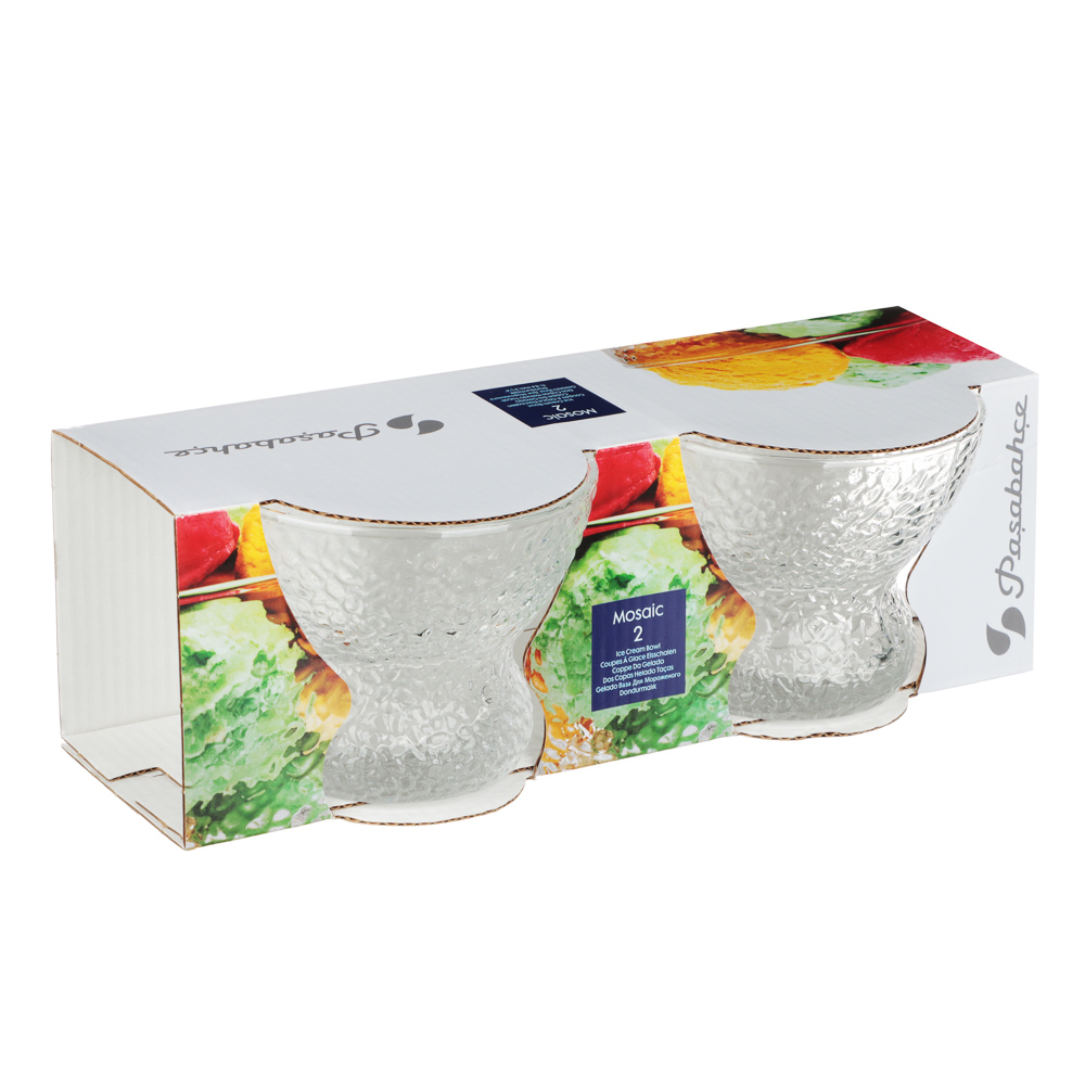 PASABAHCE Набор ваз для мороженого 2 шт 370 мл, Мозаик, 42337B, арт.№ 877-685