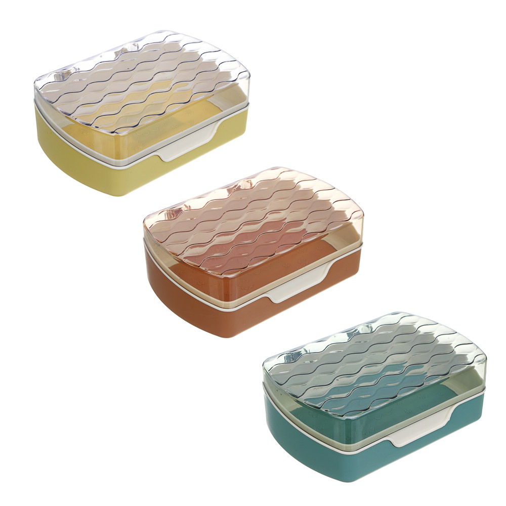 VETTA Мыльница, пластик, 13,5х9х5 см, 3 цвета, арт.№ 463-522