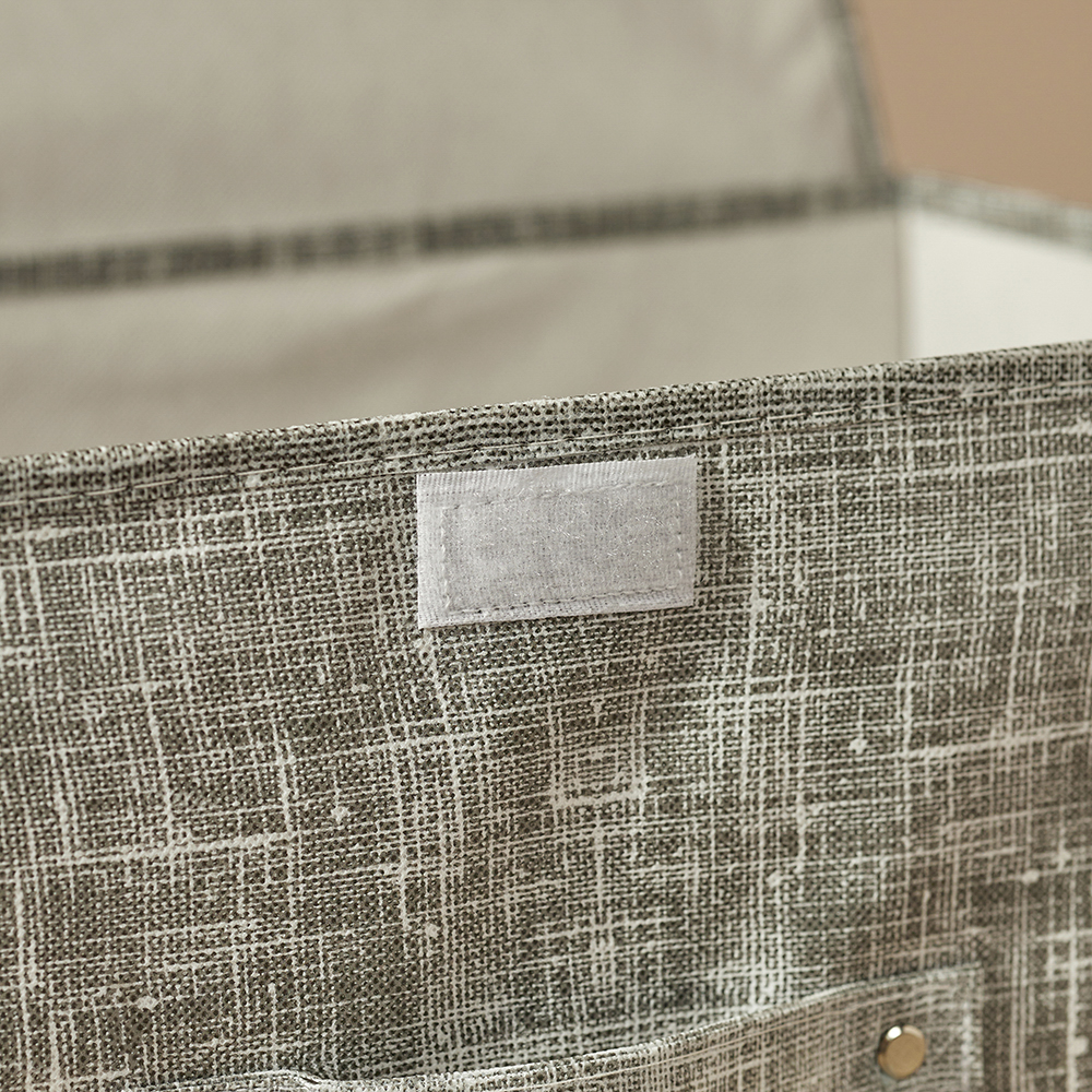 VETTA ЛЁН Кофр для хранения с крышкой, 38х24х24см, полиэстер, серый, арт.№ 457-547