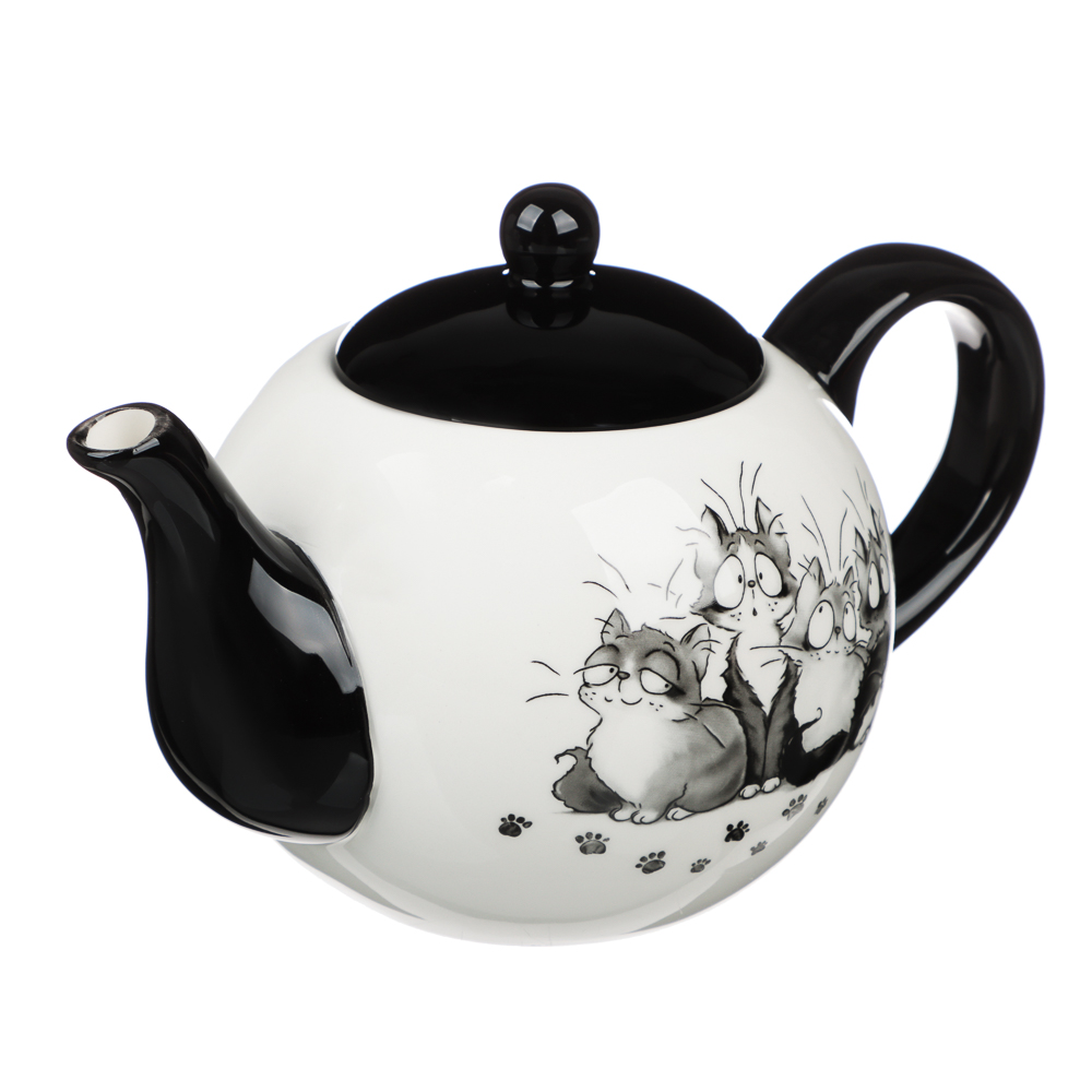 MILLIMI Озорные коты Чайник заварочный, 580мл, 18х11х11см, керамика, арт.№ 824-505