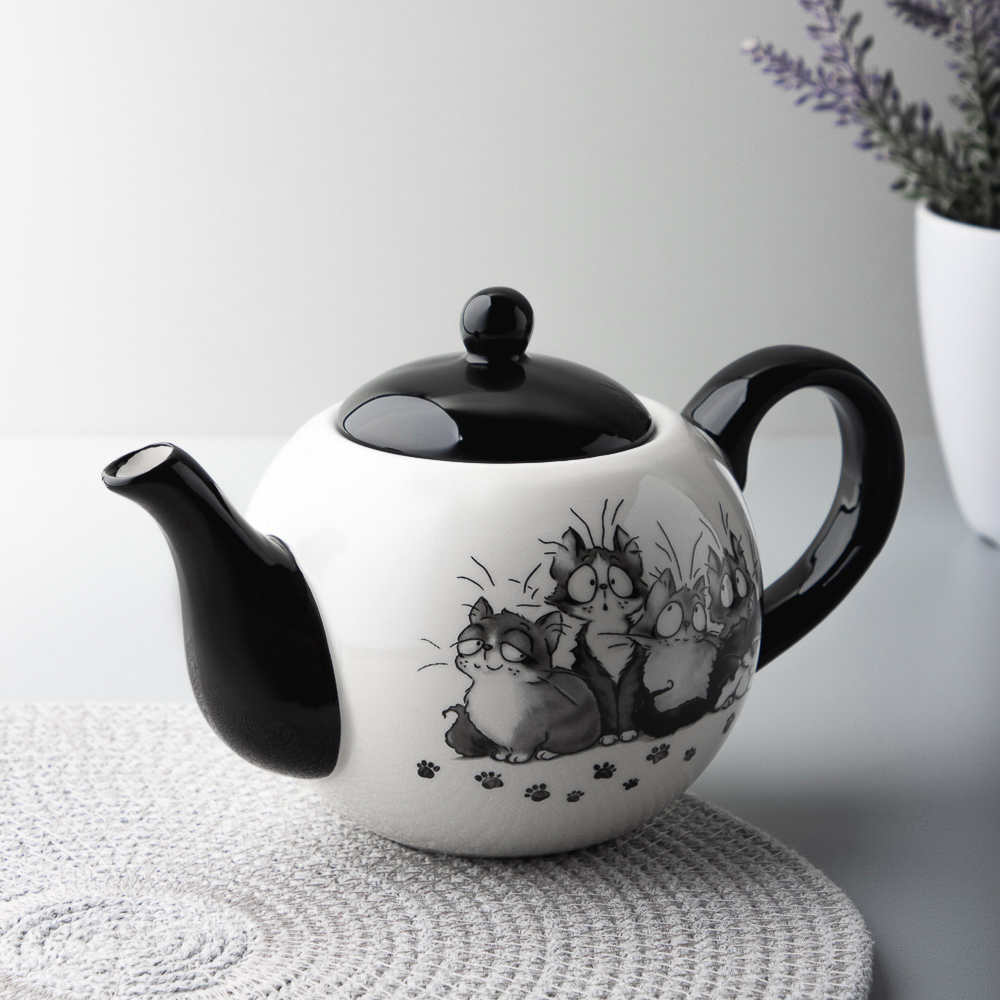 MILLIMI Озорные коты Чайник заварочный, 580мл, 18х11х11см, керамика, арт.№ 824-505