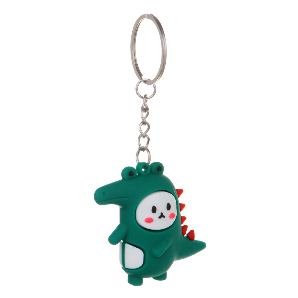 Брелок 5,5x5см, в форме ящера, пластик, металлические цепь и кольцо, 4 цвета, пакет, арт.№ 095-040