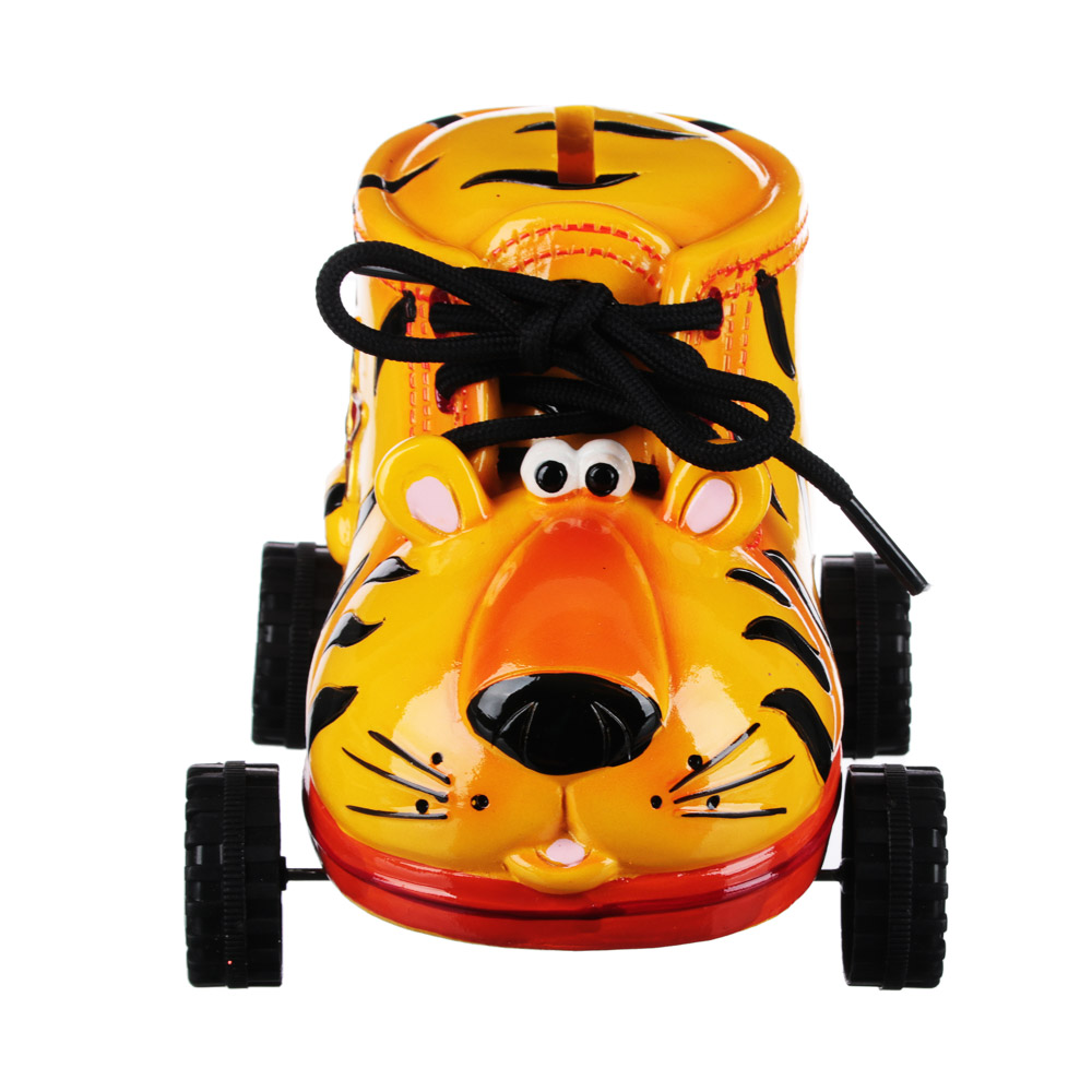 СНОУ БУМ Копилка в форме тигра на колесах, полистоун, 15,5x11x10,5см, 2 цвета, арт.№ 359-790