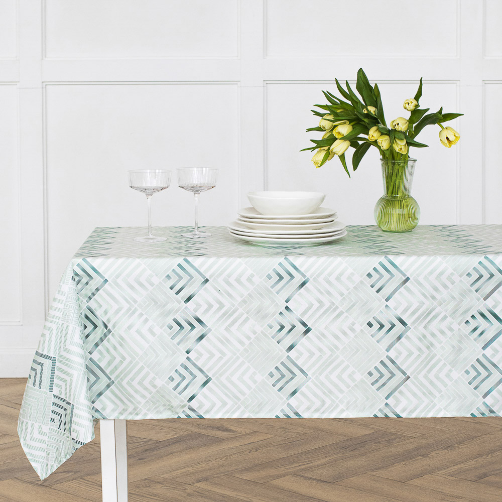 PROVANCE Хедж Скатерть текстильная 140х140см с водоотталкивающей пропиткой, зеленый, арт.№ 435-126