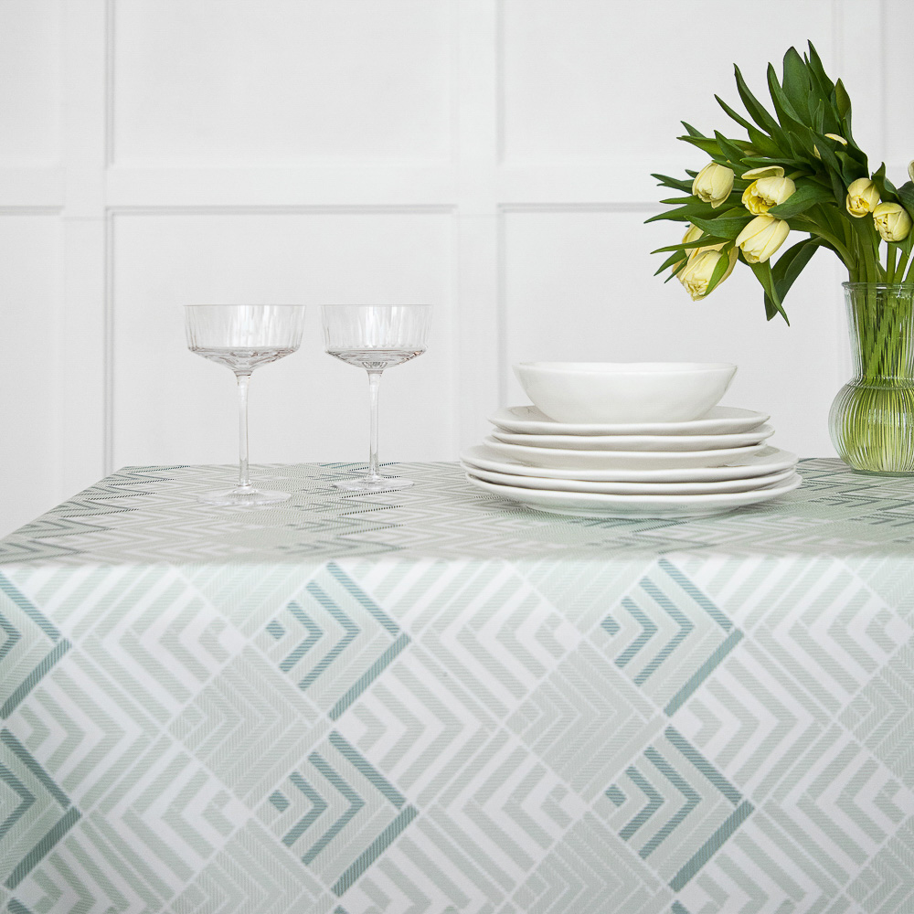 PROVANCE Хедж Скатерть текстильная 140х140см с водоотталкивающей пропиткой, зеленый, арт.№ 435-126