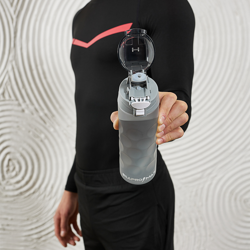SILAPRO MAX Бутылка спортивная с поильником и замком, ULTIMATE GREY, 700мл, PC, арт.№ 088-035