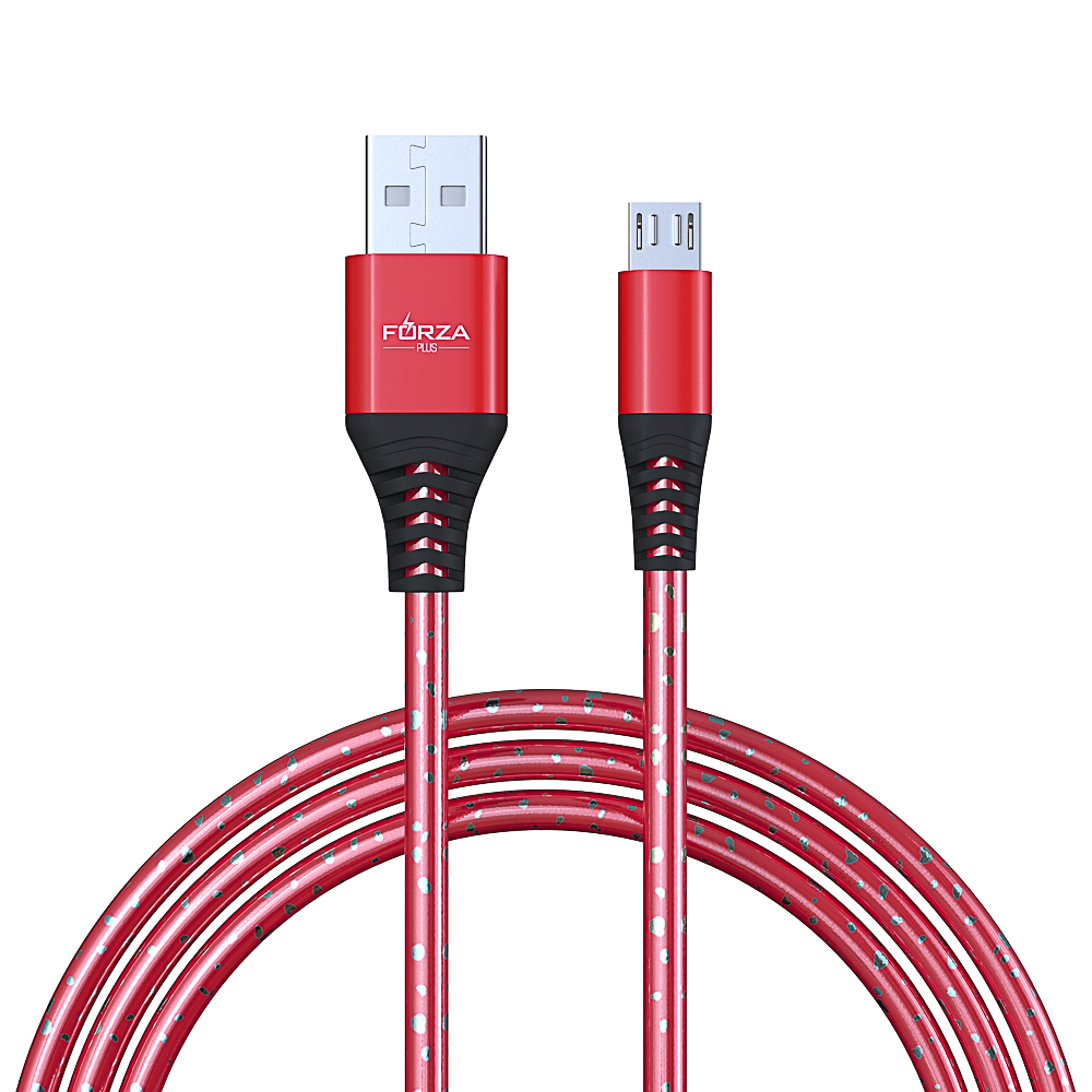 Кабель для зарядки USB(A)-microUSB FORZA Звёздное небо, 1м, 2А, 4 цвета, пакет, арт.№ 916-224