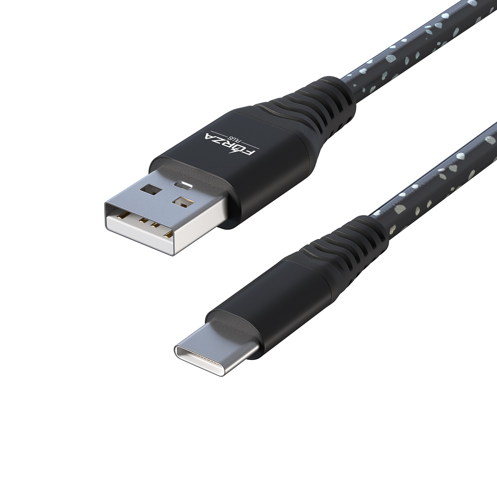 Кабель для зарядки USB(A)-Type C FORZA Звёздное небо, 1м, 2А, 4 цвета, пакет, арт.№ 916-226